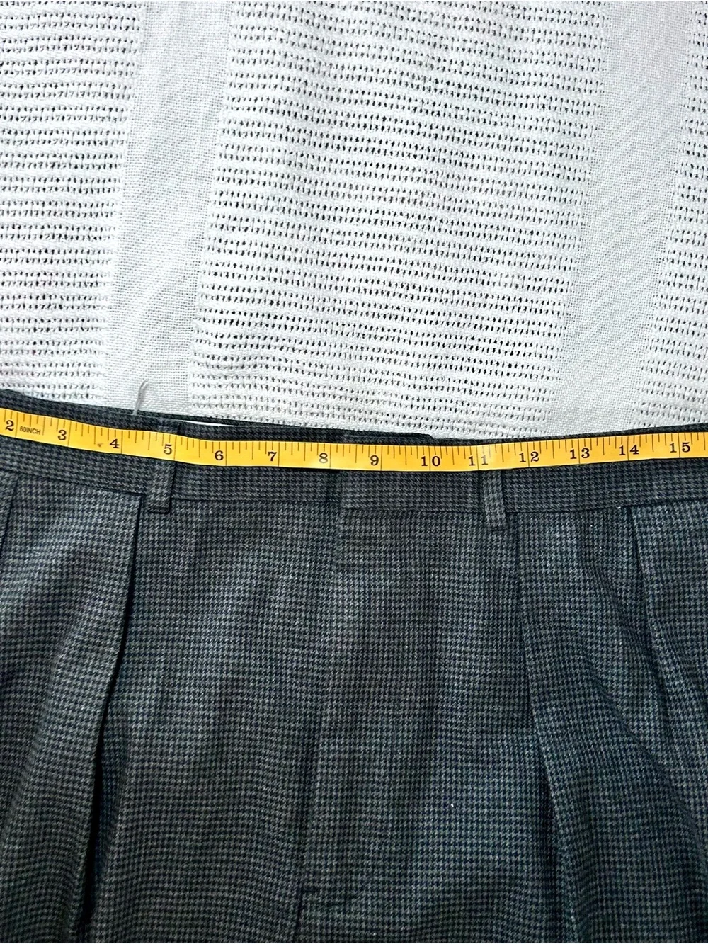 Vintage 80’s Polo Ralph Lauren Gray Brown Houndstooth Pants 33X29 Pleated Cuffed